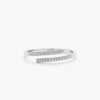 925 Sterling Silver Diamond Spiral Open Ring