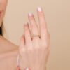 925 Sterling Silver Diamond Spiral Ring - Image 3