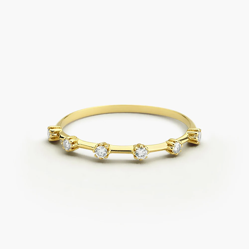 925 Sterling Silver Diamond Stacking Ring