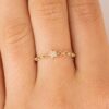 925 Sterling Silver Diamond Star Chain Ring - Image 4
