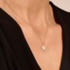 Sterling silver star necklace with tiny solitaire pendant