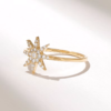 925 Sterling Silver Diamond Star Ring featuring an 11.00 mm top
