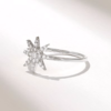 Slim 925 Sterling Silver Diamond Star Ring with star design