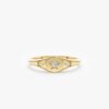 925 Sterling Silver Diamond Star Signet Ring