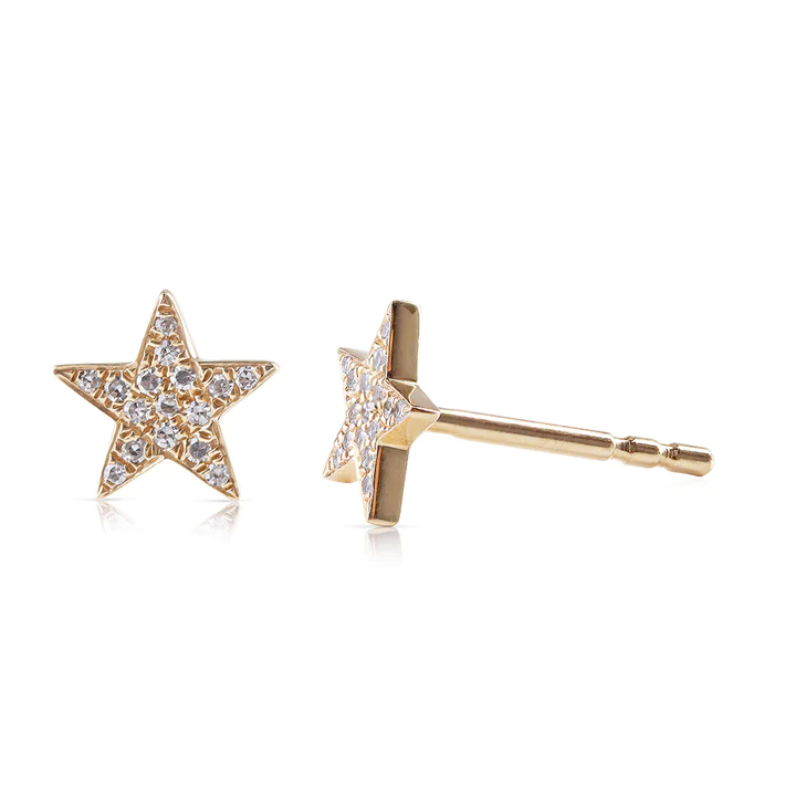 925 Sterling Silver Diamond Star Studs
