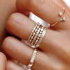 925 Sterling Silver Diamond Starburst Eternity Ring - Image 5