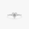 925 Sterling Silver Diamond Starburst Heart Ring - Image 2