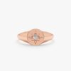 925 Sterling Silver Diamond Starburst Signet Ring - Image 3