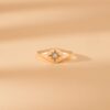 925 Sterling Silver Diamond Starburst Signet Ring - Image 4