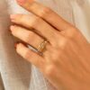 Gold-plated sterling silver ring with a refined multi-strand look
