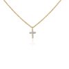 925 Sterling Silver Diamond Studded Tiny Cross Necklace - Image 2