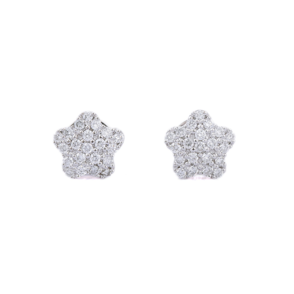 925 Sterling Silver Diamond Studs Earrings
