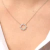 Diamond-style CZ necklace with prong-set round stones