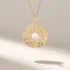 925 Sterling Silver Diamond Sun Pendant Necklace - Image 2