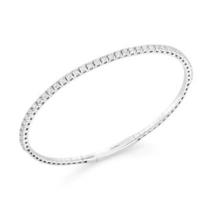 925 Sterling Silver Diamond Tennis Bangle