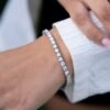 925 Sterling Silver Diamond Tennis Bracelet , Diamond bracelet - Image 4
