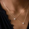 925 Sterling Silver necklace with Premium CZ Diamond accents