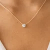 Necklace with distinctive threaded styling and simple design