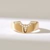 Sterling silver ring with Premium CZ diamond pave accents