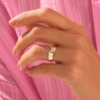 Gold-plated sterling silver nesting band with a contoured top