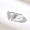 Nesting band with a graceful curved profile and pave stones