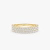 925 Sterling Silver Diamond Tiered Cigar Band