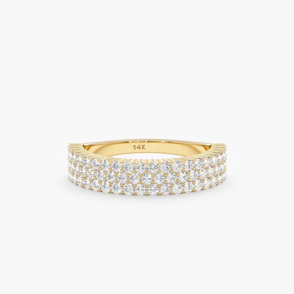 925 Sterling Silver Diamond Tiered Cigar Band