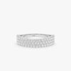 925 Sterling Silver Diamond Tiered Cigar Band - Image 2