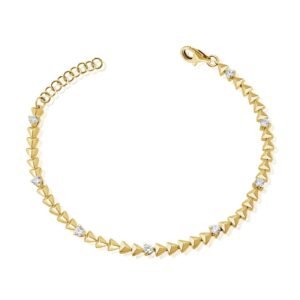 925 Sterling Silver Diamond Triangle Bracelet