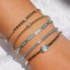 925 Sterling Silver bracelet with thick gold plating and triangle detail