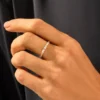 925 Sterling Silver Diamond Trio Baguette Band - Image 3