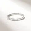 925 Sterling Silver Diamond Trio Baguette Band - Image 5