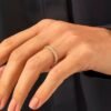 925 sterling silver twisted half eternity ring with rope-inspired design