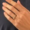 Dainty wedding band in sterling silver with thick gold plating
