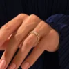 925 Sterling Silver Diamond Twisted Rope Ring with textured detailing