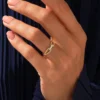 Twisted rope ring with thick gold plating and subtle sparkle