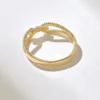 Pave-set CZ diamond ring with refined twisted design