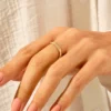 925 Sterling Silver twisted wedding ring with pave CZ accents
