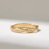 Diamond twisted wedding ring with pavé-set Premium CZ stones