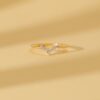 925 Sterling Silver Diamond V Shape Nesting Ring - Image 4