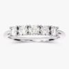 Five-stone sterling silver ring with polished gold plating
