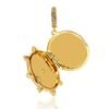 Wheel-shaped locket pendant with thick gold plating