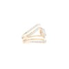 Wide swirl ring featuring premium CZ diamonds in pave setting