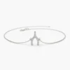 Diamond wishbone charm bracelet with pavé-set CZ stones