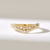 Wishbone ring with Premium CZ diamonds in a pave setting