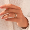 Polished 925 sterling silver ring with thick gold plating