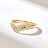 Diamond wishbone ring with a clean, distinctive profile
