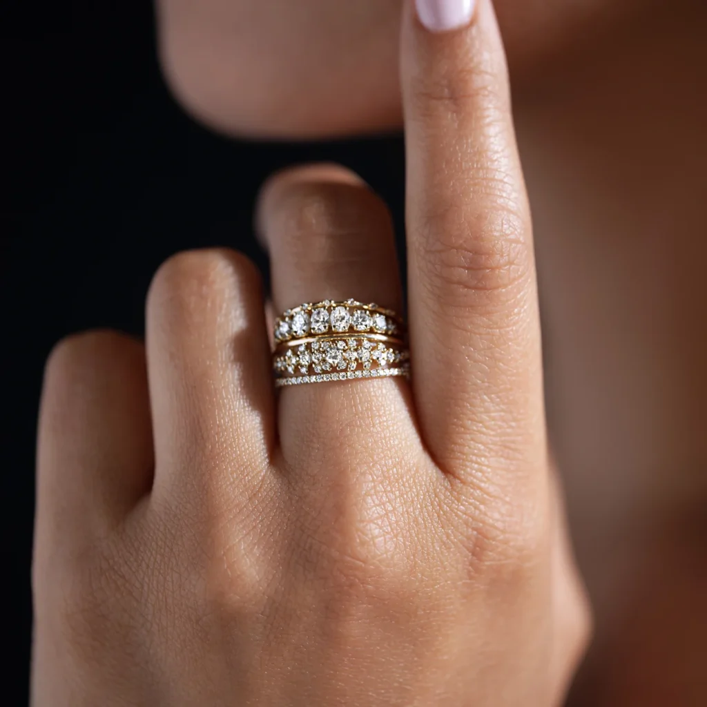 925 Sterling Silver Diamond Wisp Band
