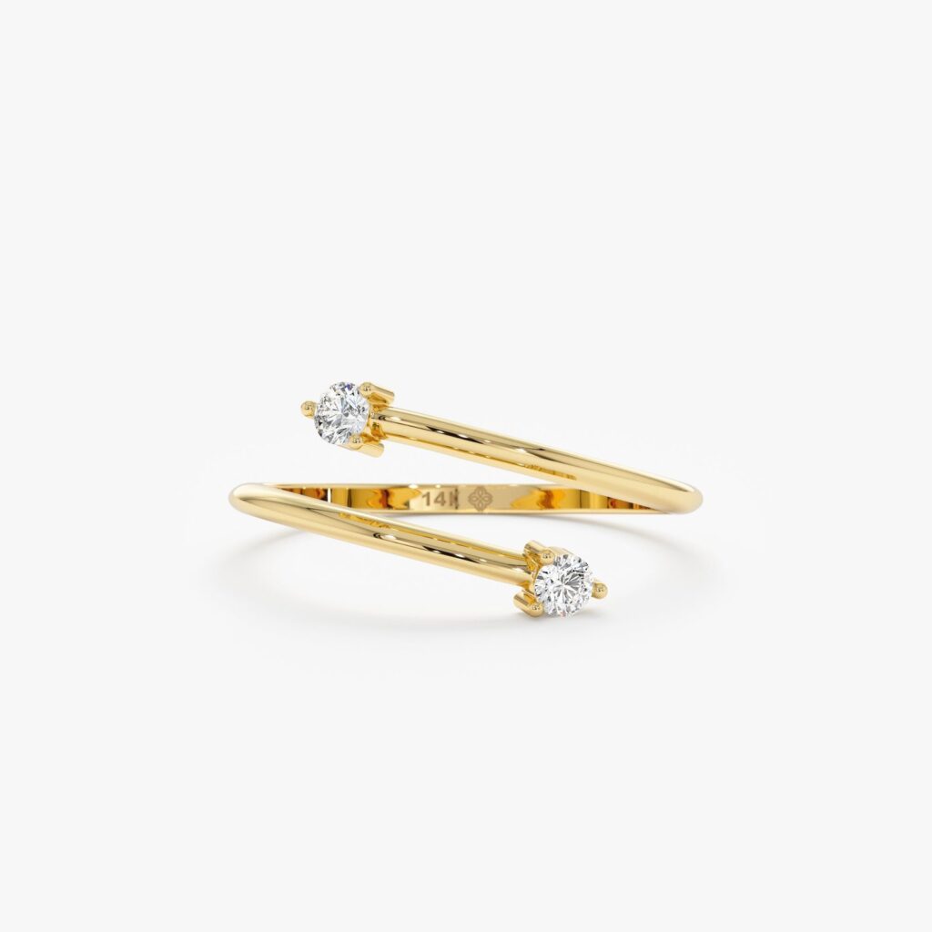 925 Sterling Silver Diamond Wrap Ring