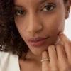 Sterling silver dome ring with 10 round stones